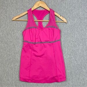 DONATED ❌Lululemon Women’s Tank Top Yoga Workout Gym Pink Gray Racerback Size 4
